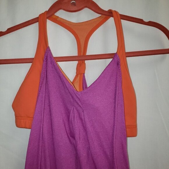 Lululemon No Limits Workout Exercises Top Women's Size 6 Purple Orange Pre-owned - Picture 4 of 4